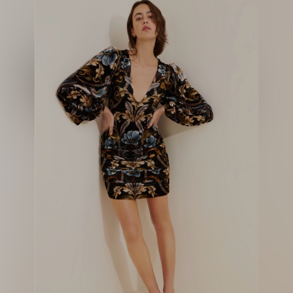 Long Sleeve Velvet Mini Dress